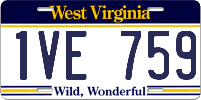 WV license plate 1VE759
