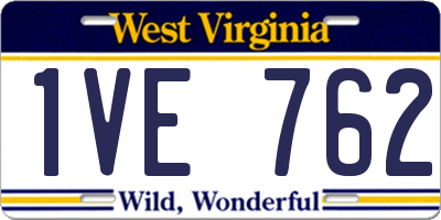 WV license plate 1VE762