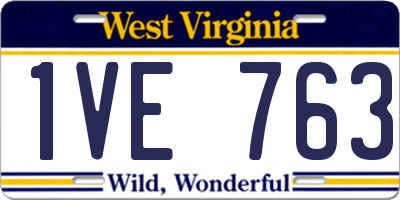 WV license plate 1VE763