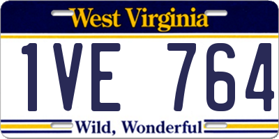WV license plate 1VE764