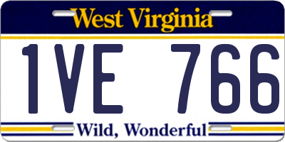WV license plate 1VE766
