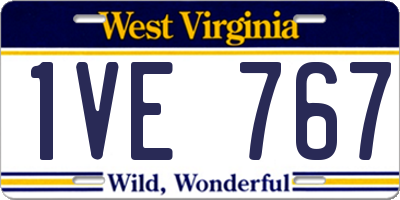 WV license plate 1VE767