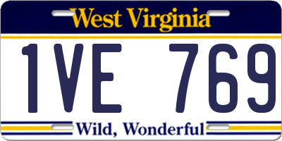 WV license plate 1VE769