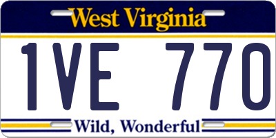 WV license plate 1VE770
