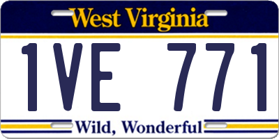 WV license plate 1VE771