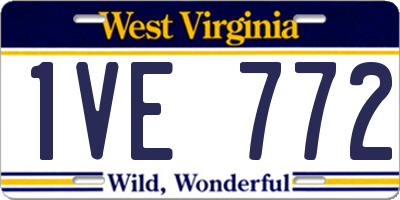 WV license plate 1VE772