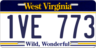WV license plate 1VE773