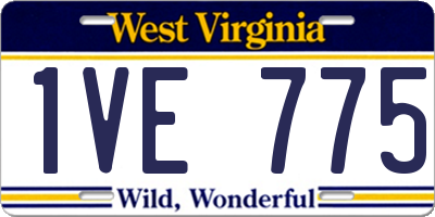 WV license plate 1VE775