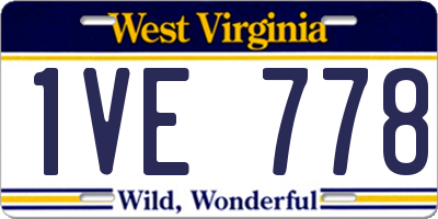 WV license plate 1VE778