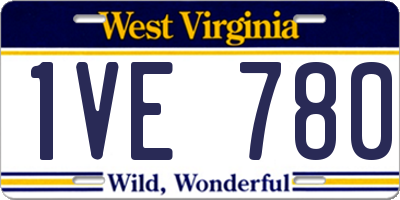 WV license plate 1VE780
