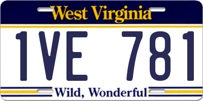 WV license plate 1VE781