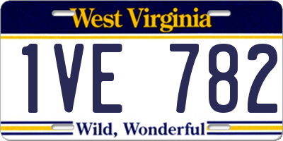 WV license plate 1VE782