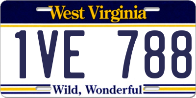 WV license plate 1VE788