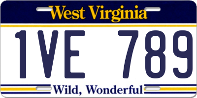 WV license plate 1VE789