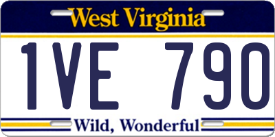 WV license plate 1VE790