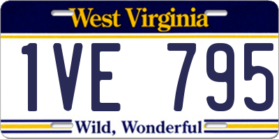 WV license plate 1VE795