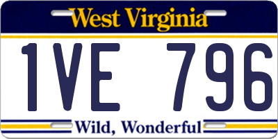 WV license plate 1VE796