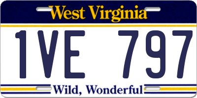 WV license plate 1VE797