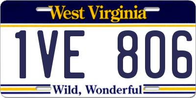 WV license plate 1VE806