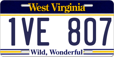 WV license plate 1VE807
