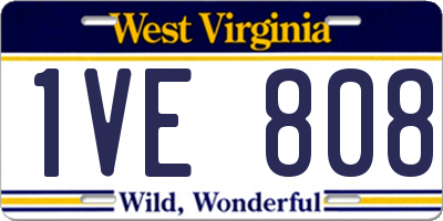 WV license plate 1VE808