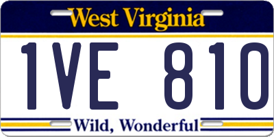WV license plate 1VE810