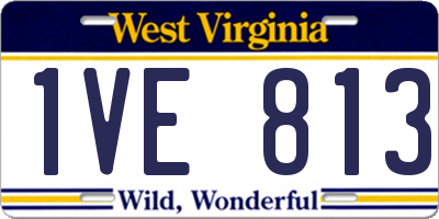 WV license plate 1VE813