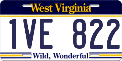 WV license plate 1VE822