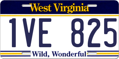 WV license plate 1VE825