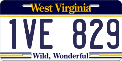 WV license plate 1VE829