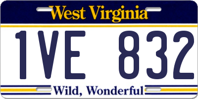 WV license plate 1VE832