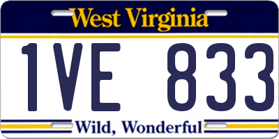 WV license plate 1VE833