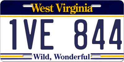 WV license plate 1VE844