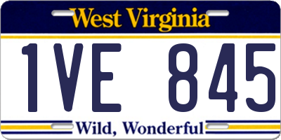 WV license plate 1VE845