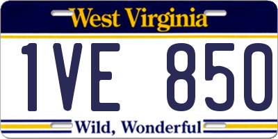 WV license plate 1VE850