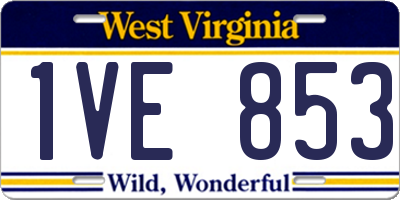 WV license plate 1VE853