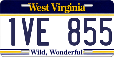 WV license plate 1VE855