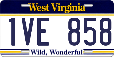 WV license plate 1VE858