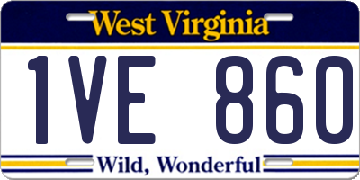 WV license plate 1VE860