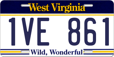 WV license plate 1VE861