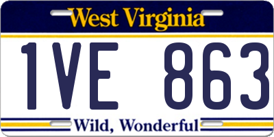 WV license plate 1VE863