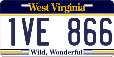 WV license plate 1VE866