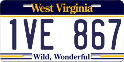 WV license plate 1VE867