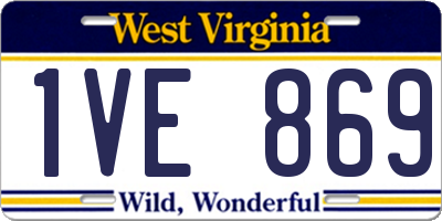 WV license plate 1VE869