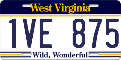 WV license plate 1VE875