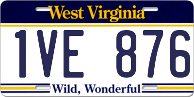 WV license plate 1VE876