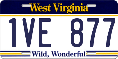 WV license plate 1VE877