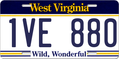 WV license plate 1VE880