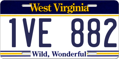WV license plate 1VE882