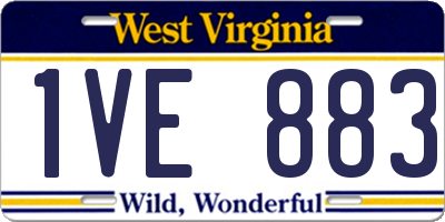 WV license plate 1VE883